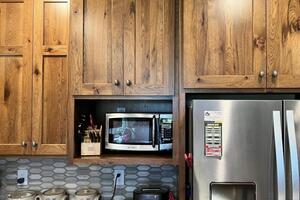 Kitchen counter by frig